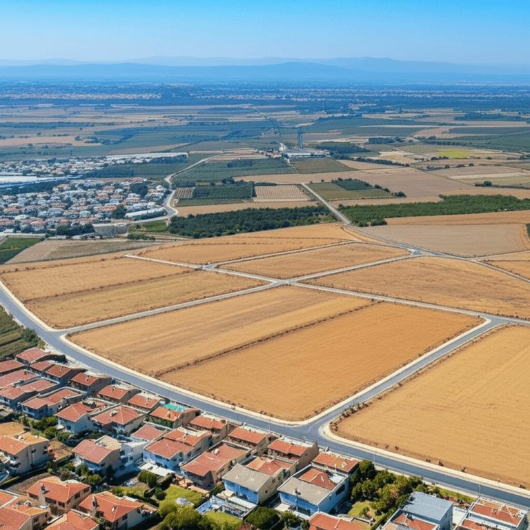 Sasalı ve Villakent bölgesinde lüks müstakil villa arsaları yerleşimi.
