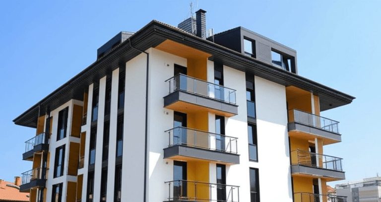 Apartman dış cephesine ısı yalıtım levhaları döşenirken hesaplanan mantolama maliyetleri ve iskele alanı.