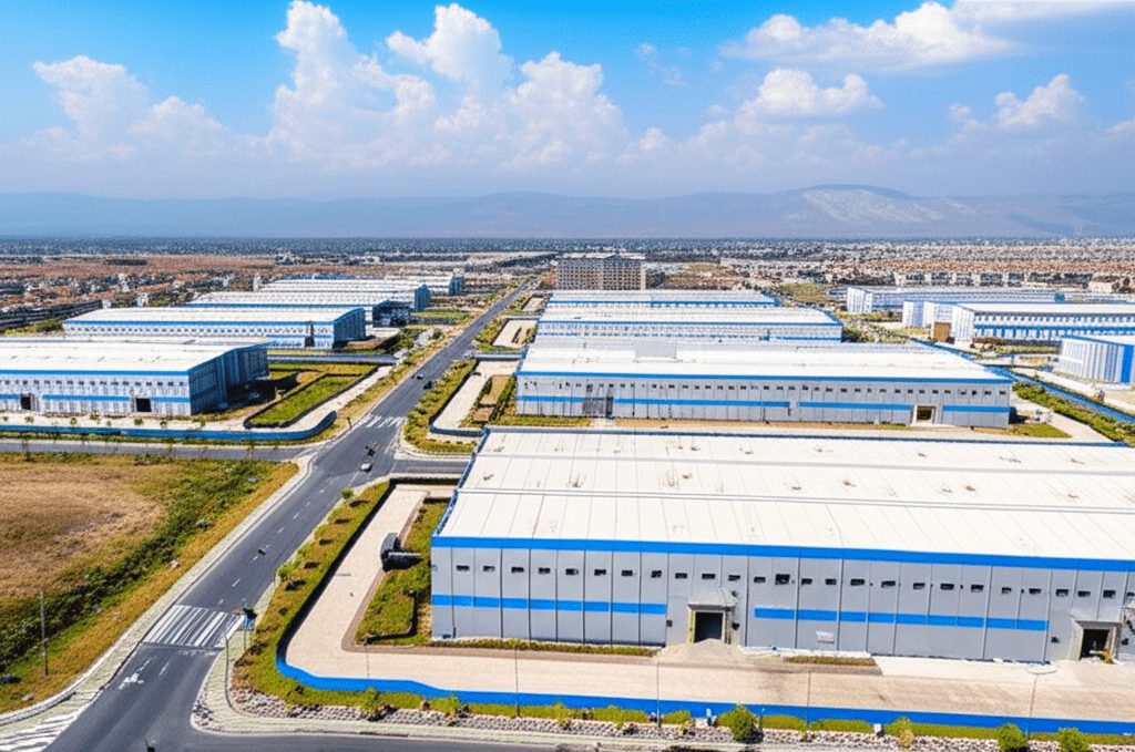 Organize sanayi bölgesi lojistik avantajlarını gösteren çiğli sanayi arsaları ve fabrika parseli yerleşim planı.