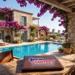Çeşme satılık villa arayışında lüks taş mimari ve havuzlu müstakil yaşam