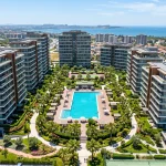 Çiğli Ataşehir satılık daire modern güvenlikli havuzlu site yerleşimi