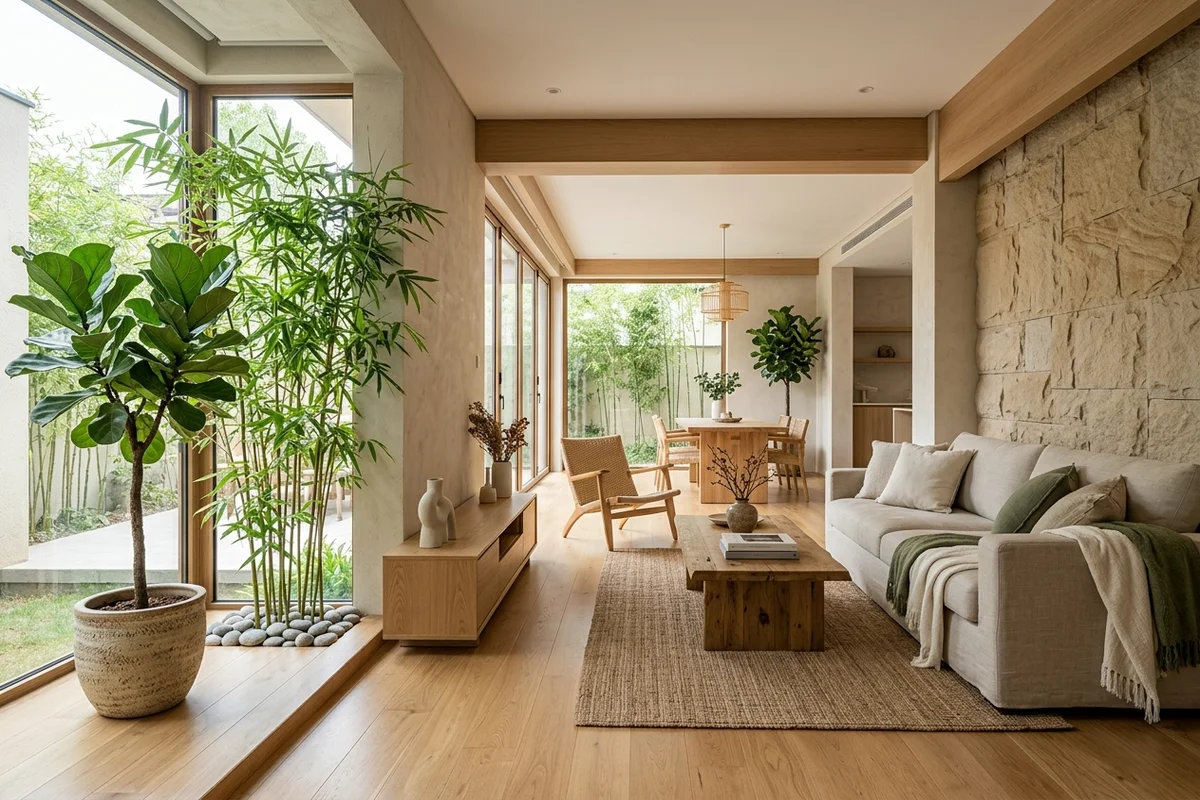 Feng shui ev dekorasyonunda ferah salon yerleşimi ve doğal ışık