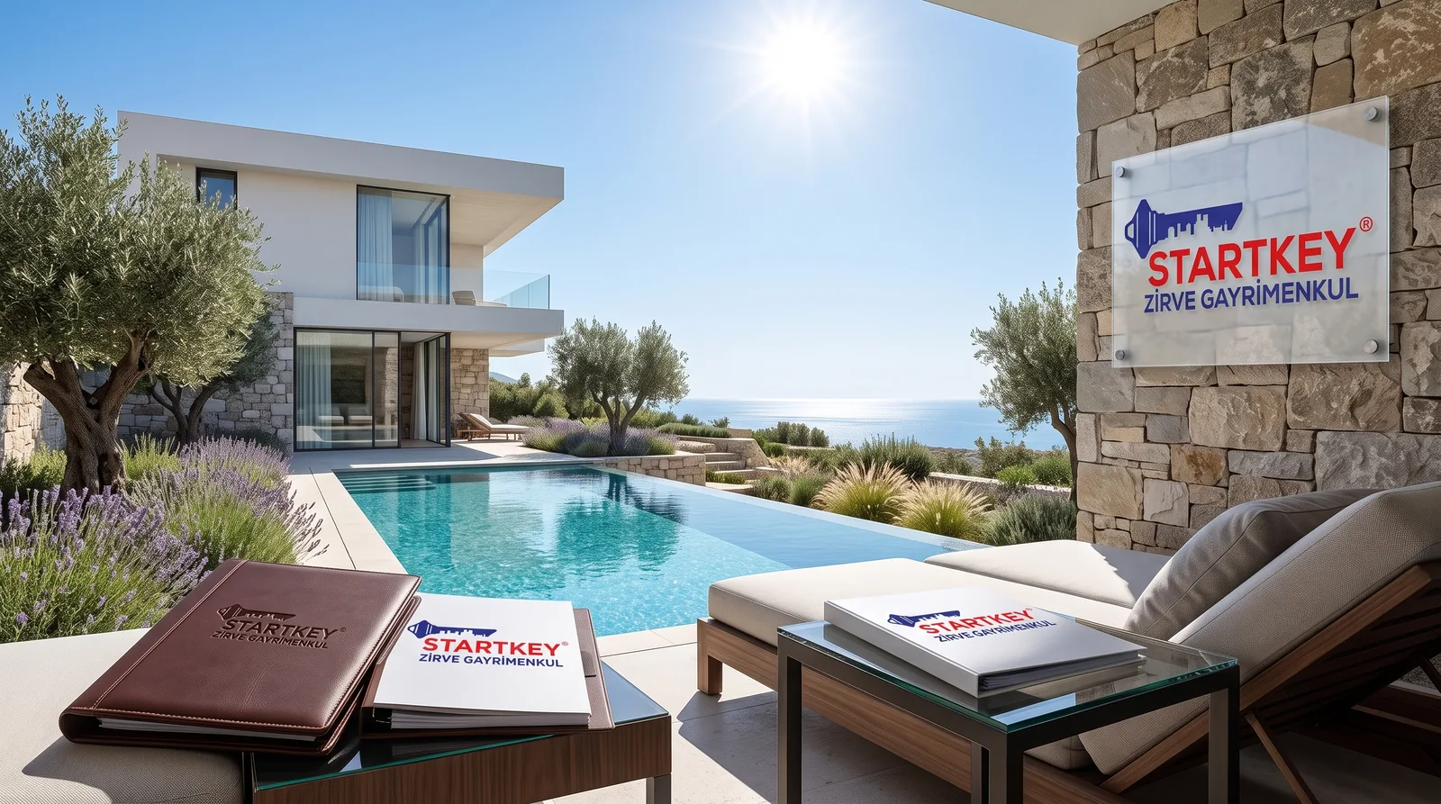 Güzelbahçe satılık villa arayışında modern mimarili müstakil lüks evler ve zeytin ağaçları
