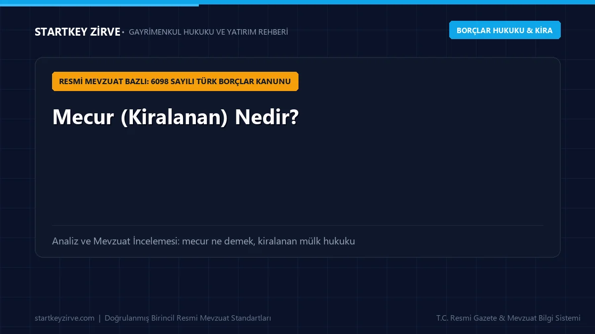 Kira sözleşmelerinde mecur terimi, kiraya verilen konut ve işyerinin kullanım hakkı ve teslim yükümlülüğü.