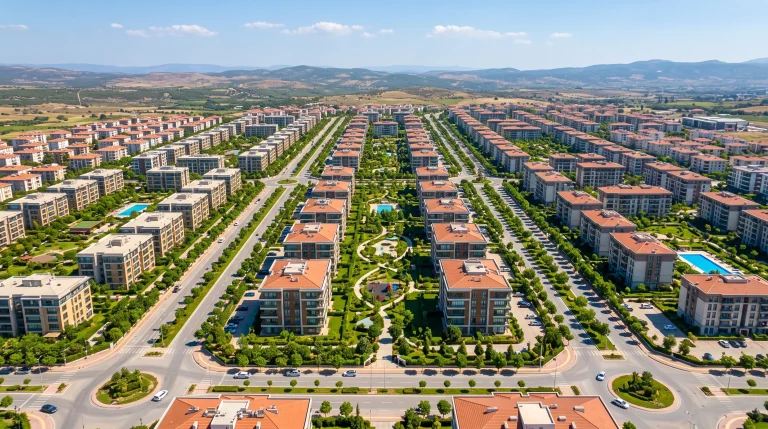 Menemen satılık daire ve Ulukent modern konut siteleri genel panoramik görünüm 2026