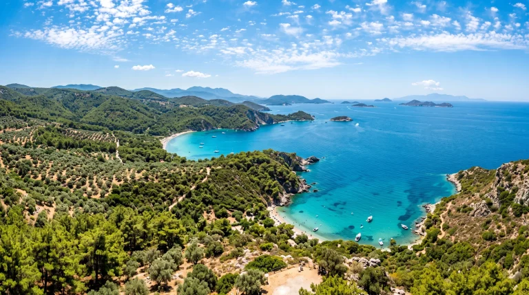 Mesire alanı ve doğal SİT alanlarında imar durumu ile çam ormanı ve deniz kıyısı görünümü