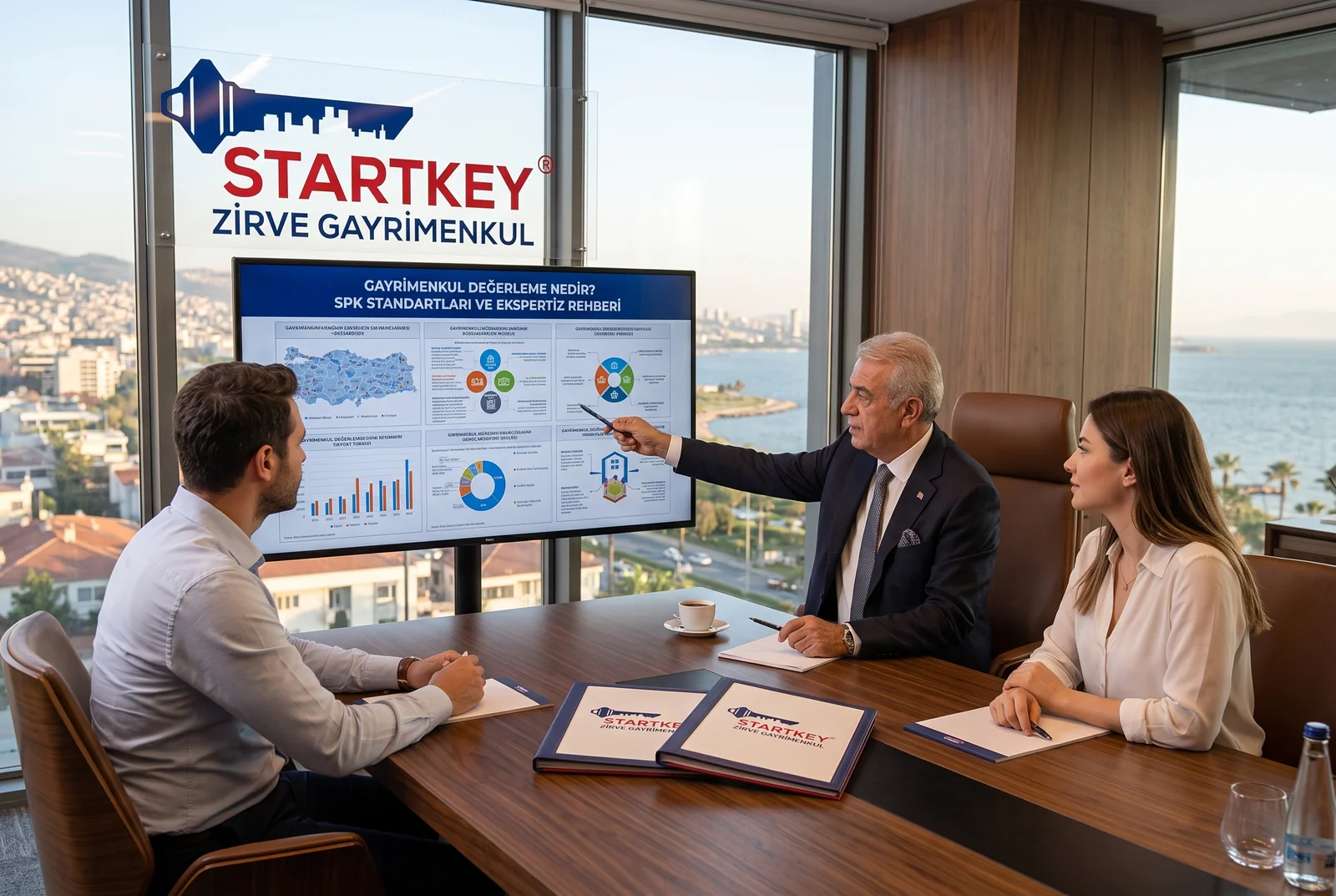 Startkey Zirve Gayrimenkul İzmir ofisinde Gayrimenkul Değerleme Nedir? SPK Standartları ve Ekspertiz Rehberi danışmanlık toplantısı