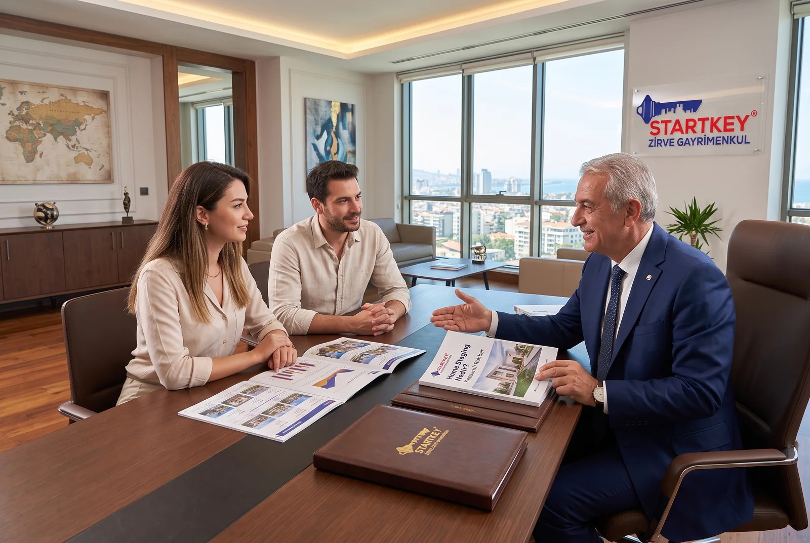 Startkey Zirve Gayrimenkul İzmir ofisinde Home Staging Nedir? Kapsamlı Rehber danışmanlık toplantısı