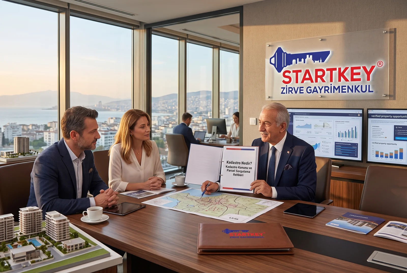 Startkey Zirve Gayrimenkul İzmir ofisinde Kadastro Nedir? Kadastro Kanunu ve Parsel Sorgulama Rehberi danışmanlık toplantısı