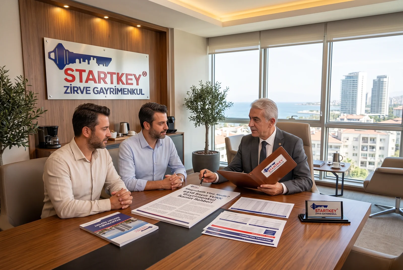 Startkey Zirve Gayrimenkul İzmir ofisinde Meşruhatlı Vize Nedir? 6458 Sayılı YUKK Gayrimenkul İkamet Rehberi danışmanlık toplantısı