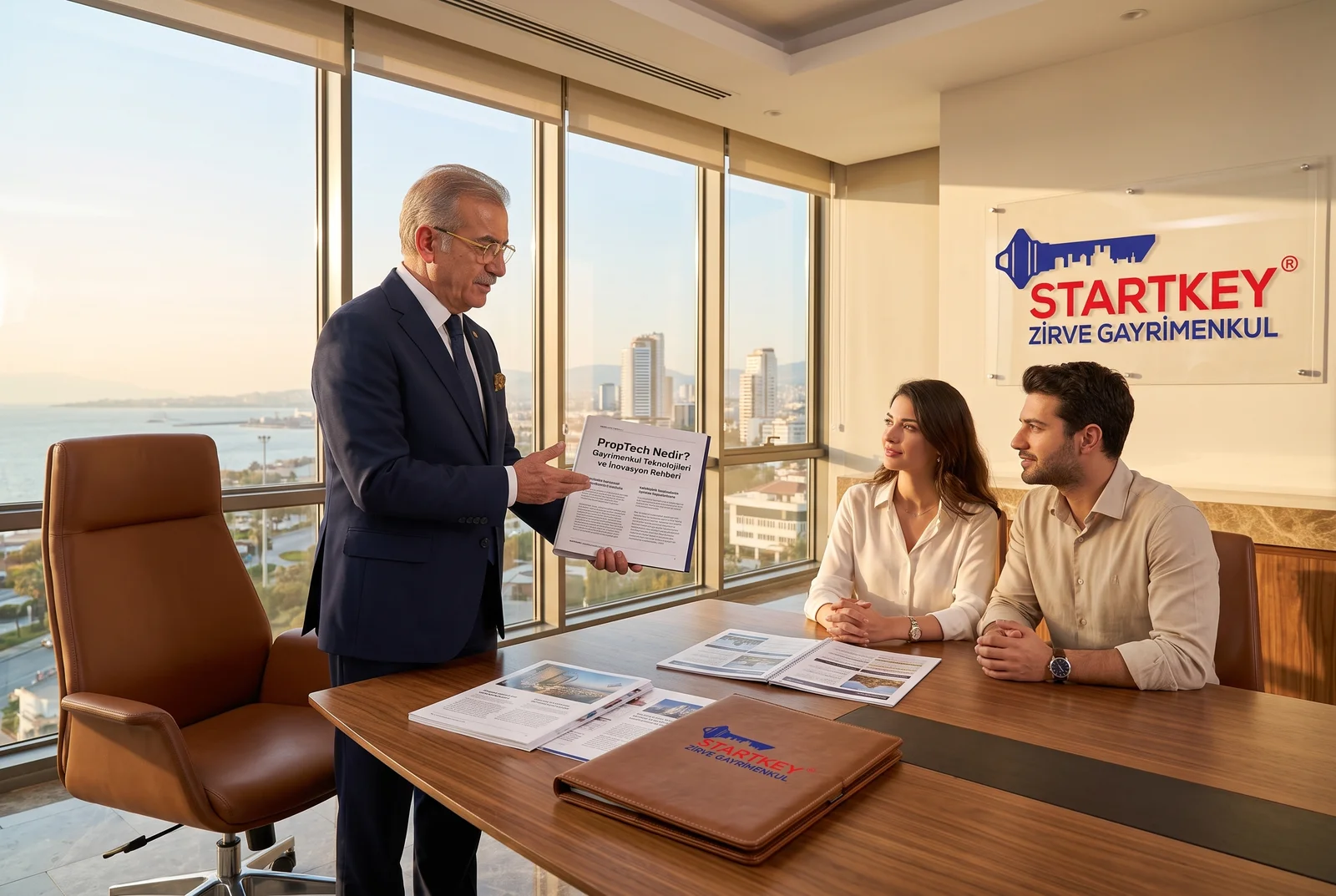 Startkey Zirve Gayrimenkul İzmir ofisinde PropTech Nedir? Gayrimenkul Teknolojileri ve İnovasyon Rehberi danışmanlık toplantısı