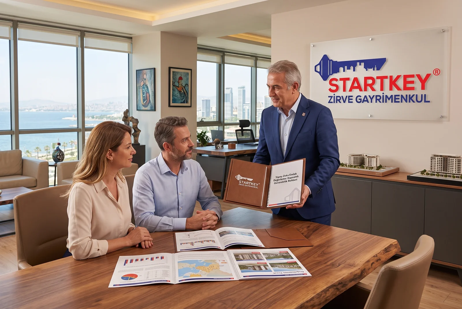 Startkey Zirve Gayrimenkul İzmir ofisinde Yapay Zeka Emlak Değerleme: Kapsamlı Güvenilirlik Rehberi danışmanlık toplantısı
