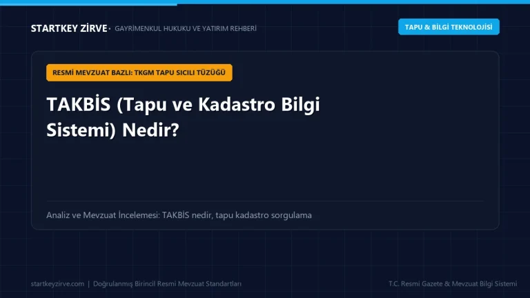 Tapu ve Kadastro Bilgi Sistemi TAKBİS üzerinden mülkiyet sorgulama ve tapu kayıt inceleme prosedürü.