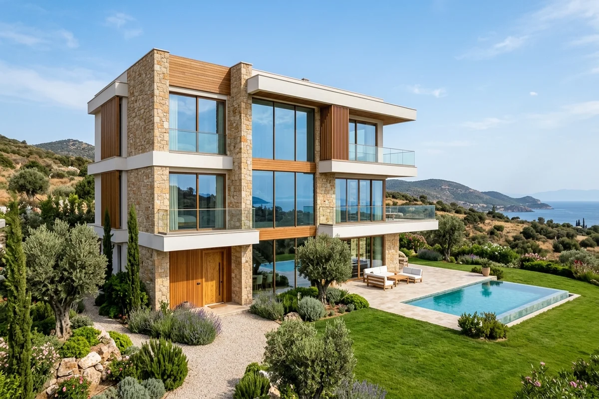 Tripleks villa nedir mimari dış cephe tasarımı ve üç katlı bahçeli yapı planı