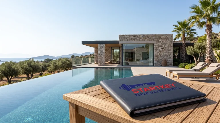 Urla satılık villa arayışında lüks taş mimari ve havuzlu müstakil yaşam